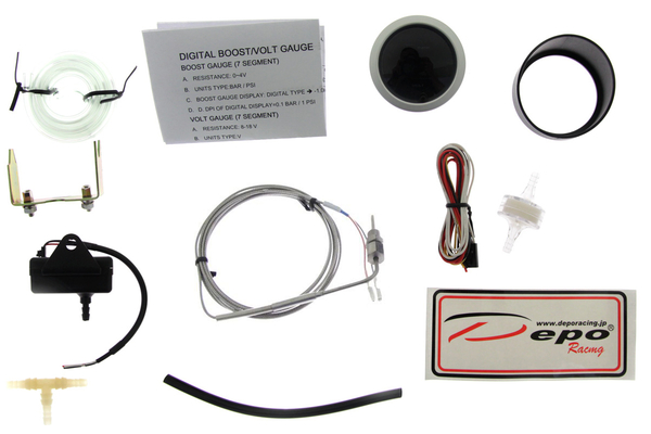 Přídavný budík Depo Racing Digital 2in1 - tlak turba elektronický + teplota výfukových plynů (EGT)