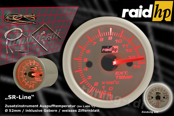 Přídavný budík Raid SR-Line - teplota výfukových plynů EGT