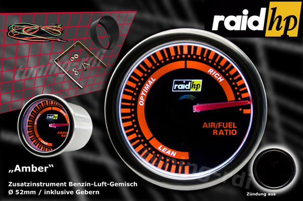 Přídavný budík Raid Night Flight Red - A/F ratio