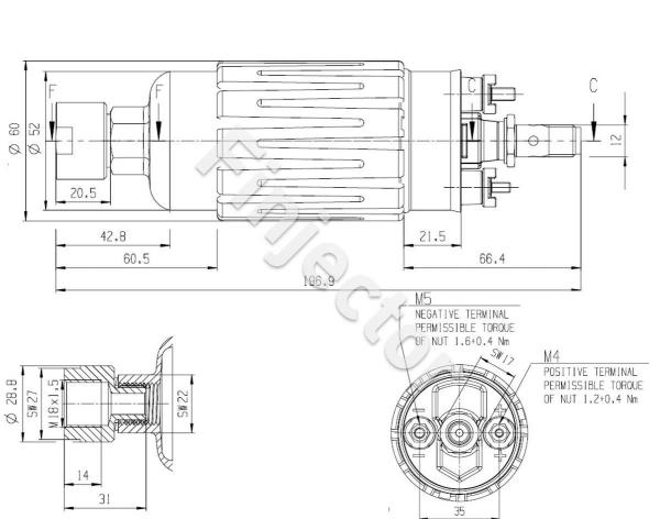 Univerzální vysokotlaká pumpa Bosch Motorsports 270l/h - typ 044 - 0580464200 (náhrada 0580254044)