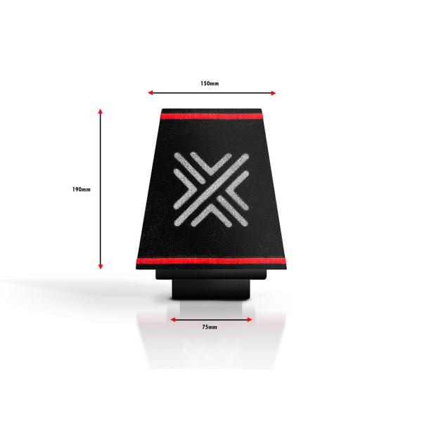 Univerzální sportovní filtr Pipercross výška 190mm x šířka 150mm - průměr 75mm (sportovní pěna)