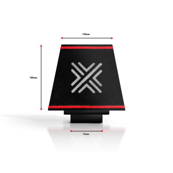Univerzální sportovní filtr Pipercross výška 180mm x šířka 150mm - průměr 73mm (sportovní pěna)