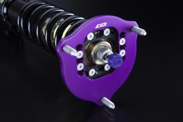 Kompletní výškově a tuhostně stavitelný podvozek D2 Racing série Super Racing pro Subaru Impreza GDB STI D-F rozteč 5x114,3mm (05-07)