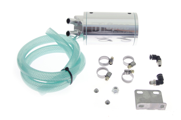 Oil catch tank D1 Spec - 2x vývod - objem 0,5l - stříbrný