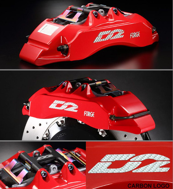 Přední brzdový kit D2 Racing pro Subaru Impreza STi GD (01-04), 6-pístkové brzdiče, plovoucí kotouče 356x32mm