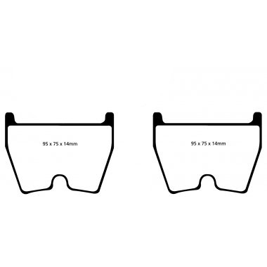 Přední brzdové destičky EBC Yellowstuff do D2 Racing BBK 380/400/421mm - road/rally/race