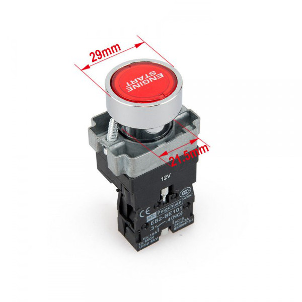 Startovací tlačítko F1-Z - Start engine - chrom