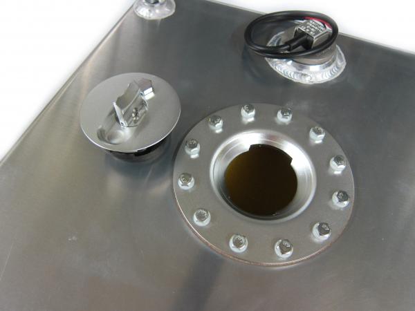 Závodní celohliníková palivová nádrž 40l (racing fuel tank) se senzorem na ukazatel stavu paliva (full billet)