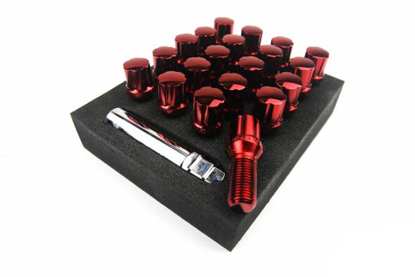 Sada kolových šroubů Japan Racing JB1 závit M12 x 1,5 - 28mm délka závitu - červené