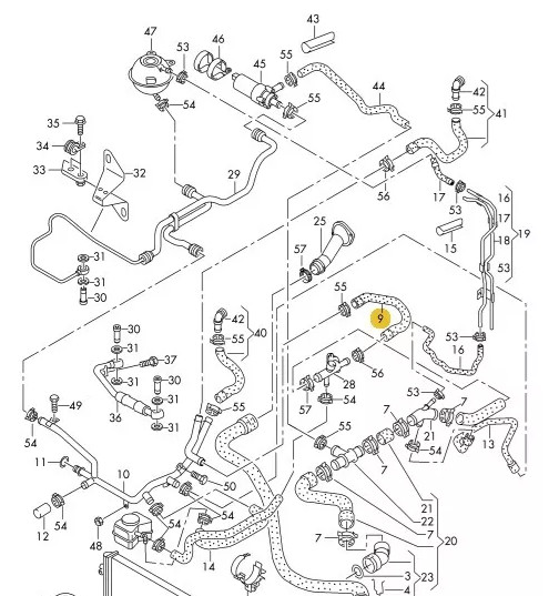 Hadicový kit Jap Parts Audi S3 / TT / Seat Leon 1.8T 210/225PS - černá (06A121103)
