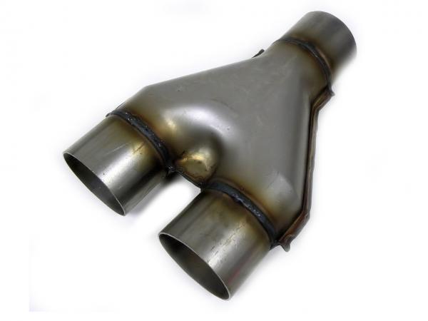 Výfuková nerezová Y redukce VMS Racing délka 250mm - 1 x 76mm > 2 x 63,5mm