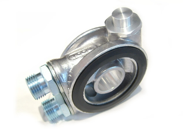 Adaptér pod olejový filtr Mocal 3/4-16UNF s termostatem - vývody 1/2"-BSP
