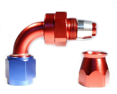 Fitinka koleno 90° D-10 (AN10) 7/8"x14-UNF - teflonová PTFE hadice