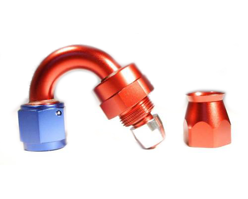 Fitinka koleno 150° D-12 (AN12) 1-1/16"x12-UNF - teflonová PTFE hadice
