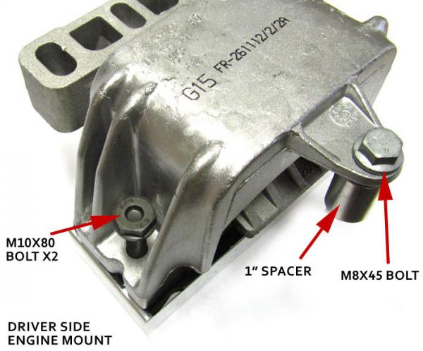 Podložky ProRacing pro zvednutí motoru o 15mm - VAG platforma Mk4 1.8T/1.9TDi/2.0/VR6