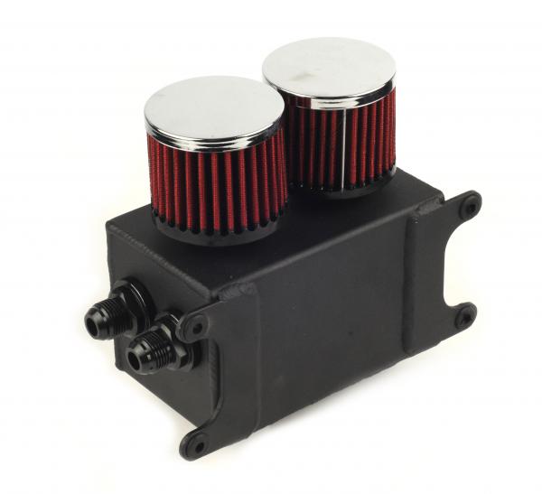 Oil catch tank - 2x vývod + 2x filtr - objem 1,1l