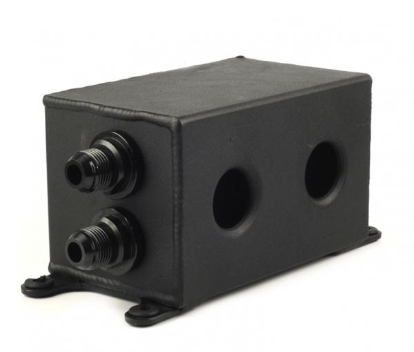 Oil catch tank - 2x vývod + 2x filtr - objem 1,1l