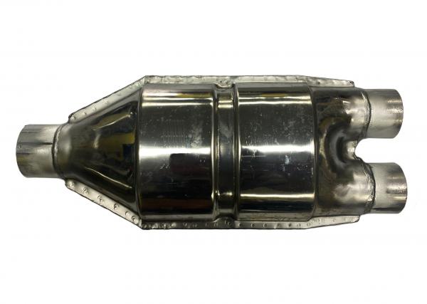 Náhrada katalyzátoru (rezonátor) ProRacing 2x 55mm - 1x 60mm - ocel