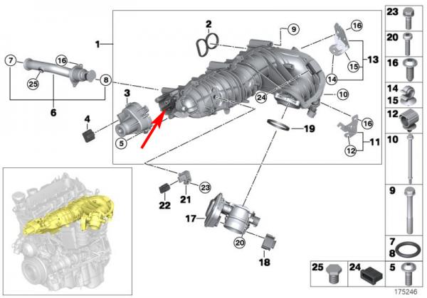 Kit ProRacing na odstranění vířivých klapek v sání (Runner Flap Delete kit) pro BMW E81 / E82 / E87 / E88 118d/120d/123d N47