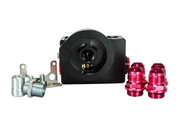 Externí relokační držák olejového filtru ProRacing M20 x 1,5 a 3/4"-16UNF s termostatem - 2x vývody D-10