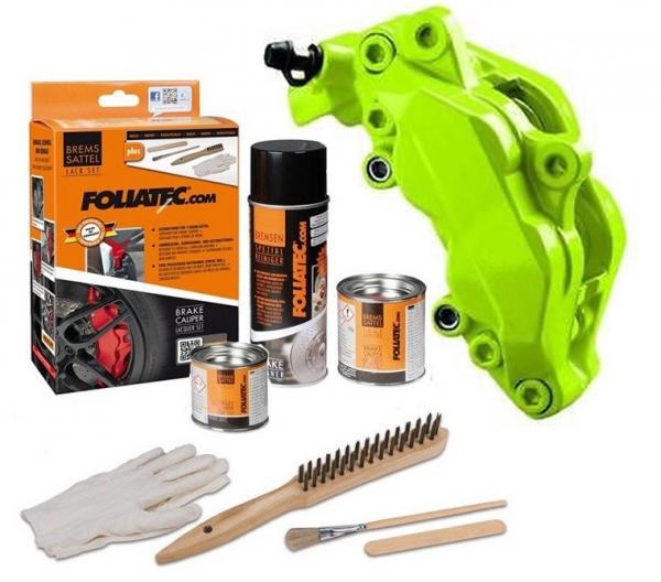 Sada Foliatec na brzdová prasátka (barva na brzdy) - zelená toxic (toxic green)