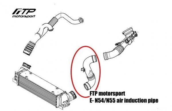 Charge Pipe FTP Motorsport BMW 1-Series E82 / E88 135i vč. M / 3-Series E90 / E91 / E92 / E93 335i/xi N54 - Tial blow off ventil