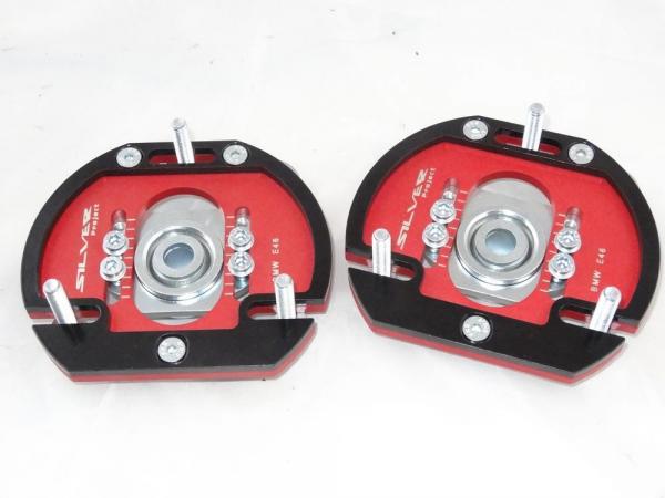 Přední horní uložení tlumičů (Pillowball Top Mounts) Silver Project BMW E39 / E46 / E9X - 3D 2way verze pro stavitelný podvozek