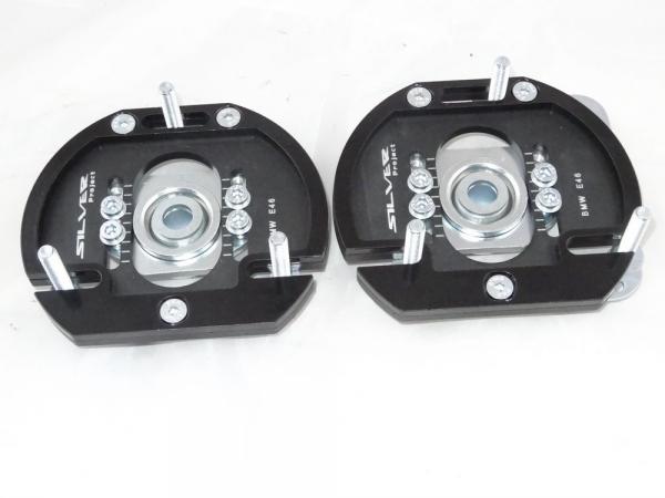 Přední horní uložení tlumičů (Pillowball Top Mounts) Silver Project BMW E39 / E46 / E9X - 3D 2way verze pro stavitelný podvozek