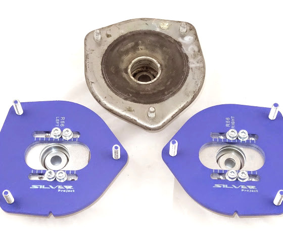 Přední horní uložení tlumičů (Pillowball Top Mounts) Silver Project BMW Mini Cooper R55 / R56 / R57 / R58 / R59 / R60 / R61 - verze pro sériový podvozek
