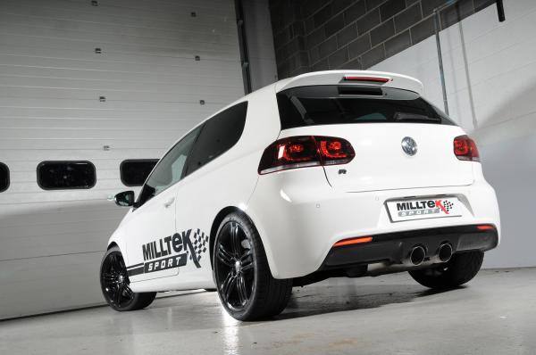 Catback výfuk Milltek VW Golf 6 R 2.0 TSI 270PS (09-13) - verze bez rezonátoru - koncovky leštěné