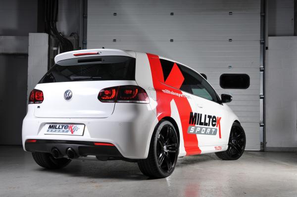 Catback výfuk Milltek VW Golf 6 R 2.0 TSI 270PS (09-13) - verze bez rezonátoru - koncovky leštěné