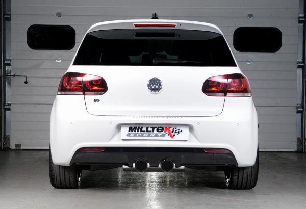 Catback výfuk Milltek VW Golf 6 R 2.0 TSI 270PS (09-13) - verze bez rezonátoru - koncovky leštěné