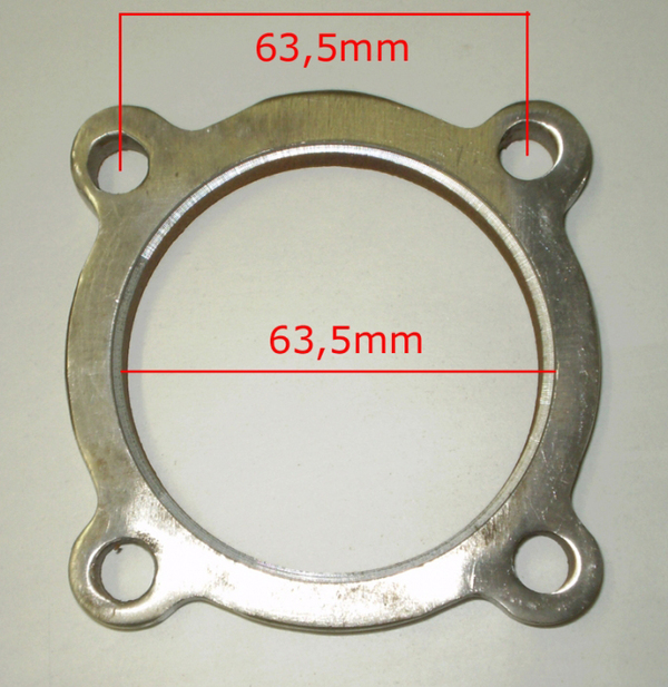 Příruba na výfukovou část 63,5mm 4-děr. (ocel)