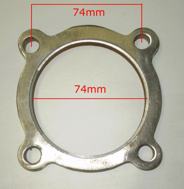 Příruba na výfukovou část 76mm 4-děr. (nerez)