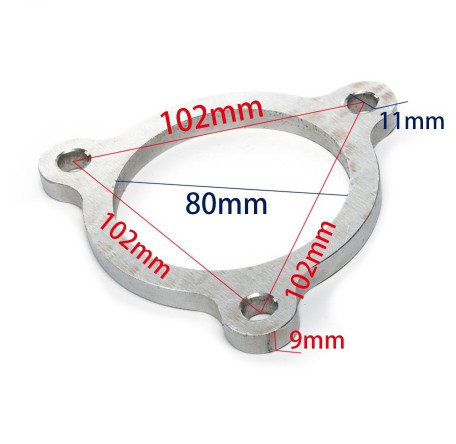 Příruba na výfukovou část 76mm pro VAG 1.8T K04 pro koncernové motory Škoda, VW, Audi, Seat (nerez)