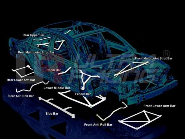 Rozpěrná tyč Ultra Racing Mitsubishi Lancer Evo 7/8/9 - přední horní