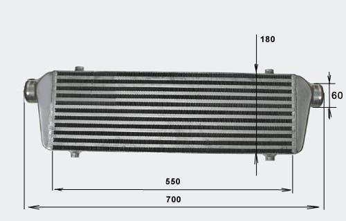 Intercooler FMIC 700 x 180 x 65mm (550 x 180 x 65mm) - výstupy 60mm