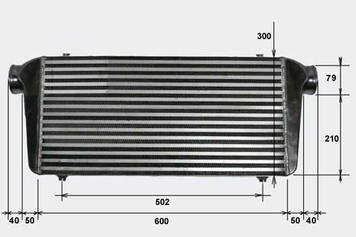 Intercooler FMIC 780 x 300 x 76mm (600 x 300 x 76mm) - výstupy 79mm
