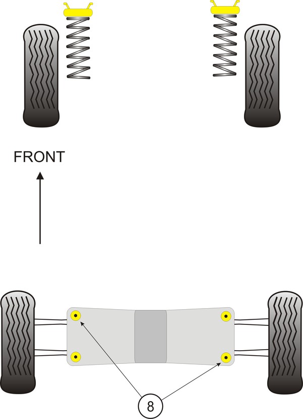 Silentbloky Powerflex Renault Laguna (-01) Subframe Mounting Bush (8)