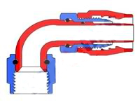 Fitinka koleno 90° D-10 (AN10) 7/8"x14-UNF - cutter-system - šroubovací (zesílená s ostrým úhlem)