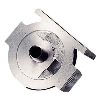 Externí relokační držák olejového filtru Mocal - 1x vývod 1/2"-BSP na každé straně - levý