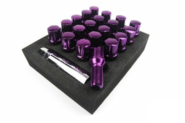 Sada kolových šroubů Japan Racing JB1 závit M12 x 1,25 - 28mm délka závitu - fialové