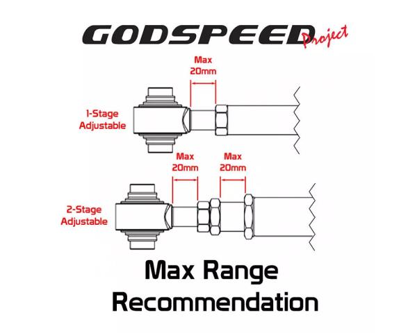 Rear Adjustable Camber Arms Godspeed Project VW Golf 5/6/7/8 (07-)