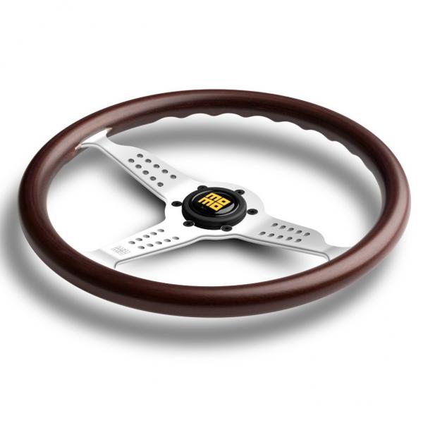 Volant Momo Heritage Line Indy 350mm - stříbrný/dřevěný