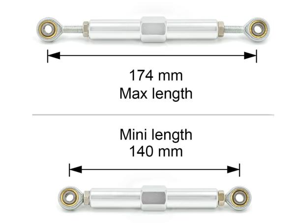 Nastavitelné táhlo s unibalem ProRacing - délka 140mm