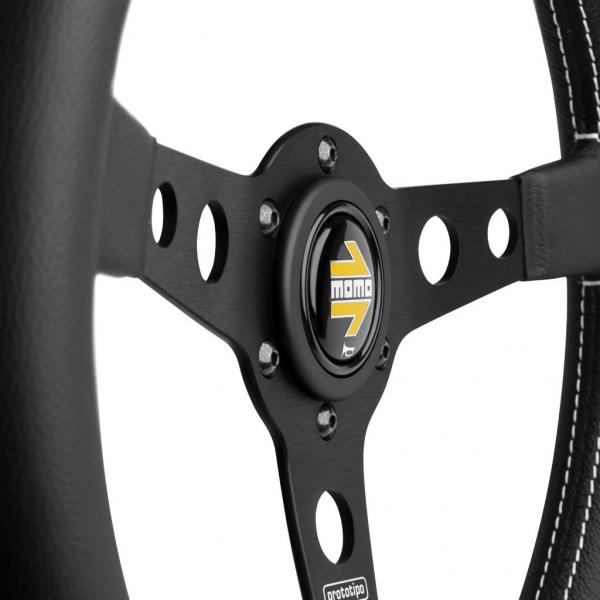 Volant Momo Prototipo 350mm - černý/černý - kůže