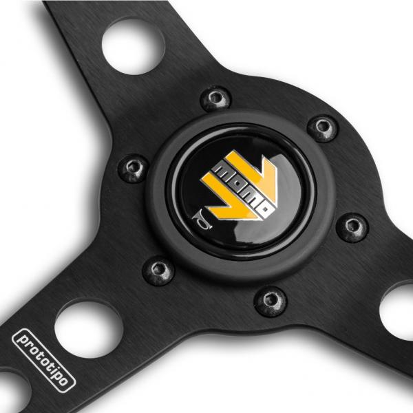 Volant Momo Prototipo 350mm - černý/černý - kůže