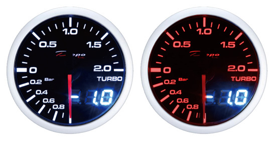 Přídavný budík Depo Racing Dual View - tlak turba elektronický