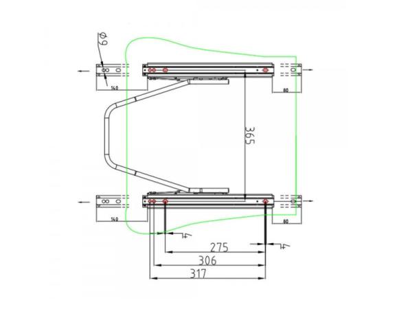 Pojezdy ProRacing pro sportovní sedačky - spodní uchycení 345/365mm
