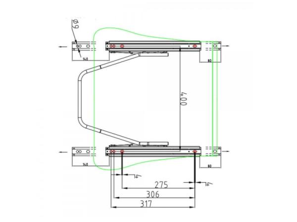 Pojezdy ProRacing pro sportovní sedačky - spodní uchycení 400mm